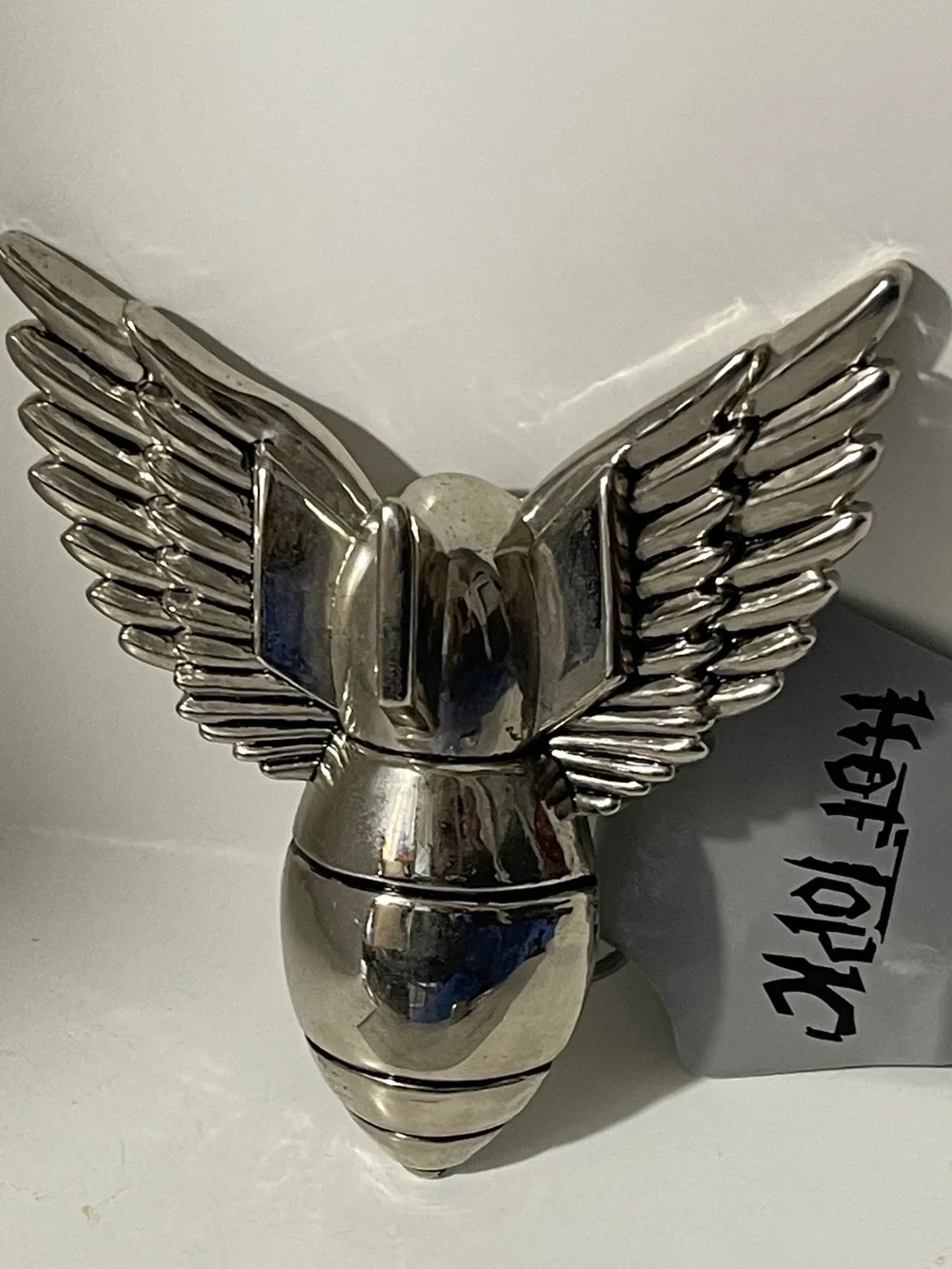Hot Topic Silver Winged Bomb Belt Buckle